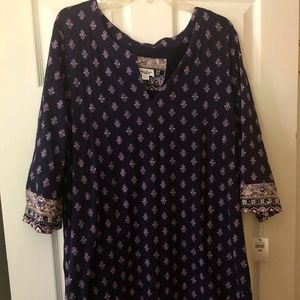 Purple Patterend Shirt Dress